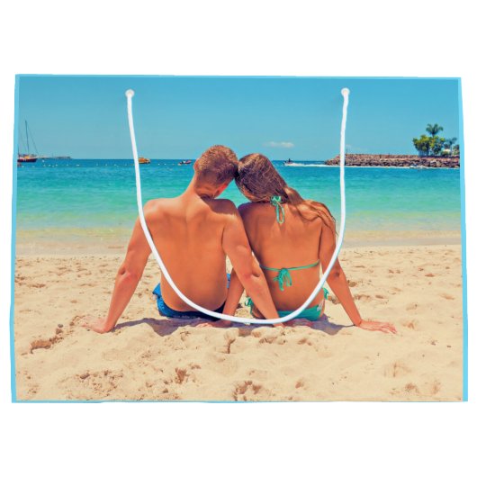 Aangepaste foto-cadeau met je favoriete foto's groot cadeauzakje (Achterkant)