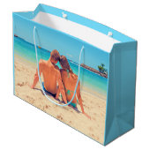 Aangepaste foto-cadeau met je favoriete foto's groot cadeauzakje (Achterkant Gekanteld)