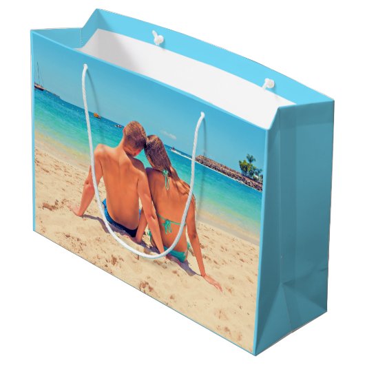 Aangepaste foto-cadeau met je favoriete foto's groot cadeauzakje (Achterkant Gekanteld)
