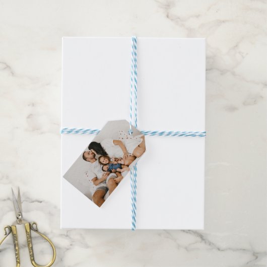 Aangepaste foto cadeaulabel (Met Touw)
