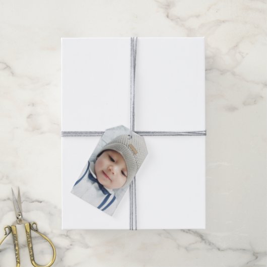 Aangepaste foto cadeaulabel (Met Touw)