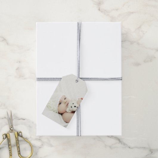 Aangepaste foto cadeaulabel (Met Touw)