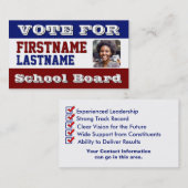 Aangepaste foto-campagne schoolbord visitekaartje (Voorkant / Achterkant)