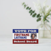 Aangepaste foto-campagne schoolbord visitekaartje (Staand voorkant)