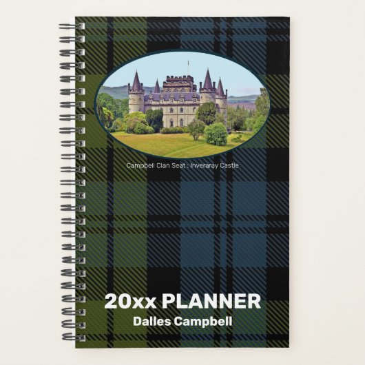 Aangepaste foto Campbell Scottish Clan Castle Week Planner (Voorkant)