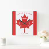 Aangepaste foto Canadese vlag Vierkante Klok (Huis)
