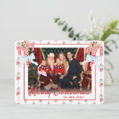 Aangepaste foto, Candy Cane Waterverf Feestdagenkaart (Staand voorkant)