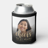 Aangepaste foto Cheers 21ste verjaardagsfeest Blikjeskoeler (Blikje Voorkant)