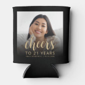 Aangepaste foto Cheers 21ste verjaardagsfeest Blikjeskoeler (Voorkant)