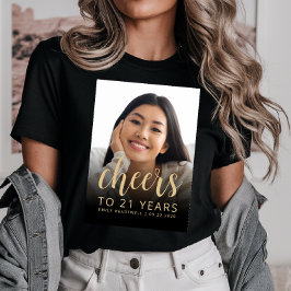 Aangepaste foto Cheers 21ste verjaardagsfeest T-shirt