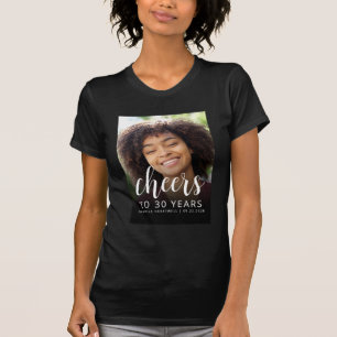 Aangepaste foto Cheers 30e verjaardagsfeestje T-shirt