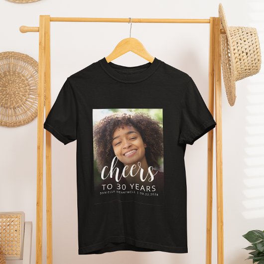 Aangepaste foto Cheers 30e verjaardagsfeestje T-shirt