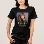 Aangepaste foto Cheers 40e verjaardagsfeestje Tri-Blend Shirt (Voorkant)