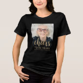 Aangepaste foto Cheers 90ste verpartij Tri-Blend Shirt (Voorkant)
