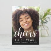 Aangepaste foto Cheers Dusty Blue 30ste verjaardag Kaart (Staand voorkant)