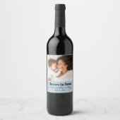 Aangepaste foto Cheers eerste Moederdag wijnlabel Wijn Etiket (Voorkant)