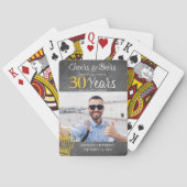 Aangepaste foto Cheers en beers 30e man verjaardag Pokerkaarten (Achterkant)