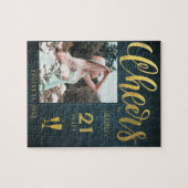 Aangepaste foto Cheers tot 21 jaar verjaardagscade Legpuzzel (Horizontaal)