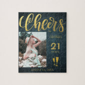 Aangepaste foto Cheers tot 21 jaar verjaardagscade Legpuzzel (Verticaal)