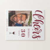 Aangepaste foto-Cheers tot 30 jaar verjaardagskepo Legpuzzel (Horizontaal)
