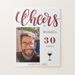 Aangepaste foto-Cheers tot 30 jaar verjaardagskepo Legpuzzel
