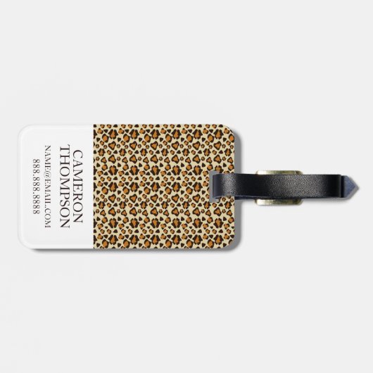 Aangepaste foto-Cheetah-huidpatroon Bagagelabel (Achterkant horizontaal)