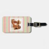 Aangepaste foto-Chevron Pattern 4 Bagagelabel (Voorkant horizontaal)