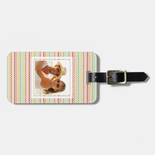 Aangepaste foto-Chevron Pattern 4 Bagagelabel (Voorkant horizontaal)