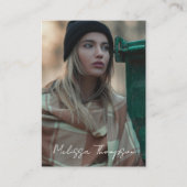 Aangepaste Foto Chic Script Typografie Fotograaf Visitekaartje (Voorkant)