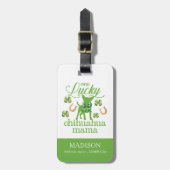 Aangepaste foto Chihuahua mama St. Patrick's Day Bagagelabel (Voorkant verticaal)