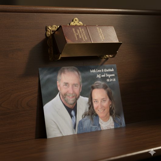 Aangepaste foto Christelijke bruiloft Dank u Brief Briefkaart