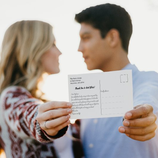 Aangepaste foto Christelijke bruiloft Dank u Brief Briefkaart