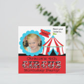 Aangepaste foto Circus Ticket Verjaardag Uitnodigi Kaart (Staand voorkant)