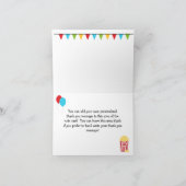 Aangepaste foto circus verjaardag bedankkaart (Binnen)