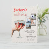 Aangepaste foto cocktail uitnodiging 40e verjaarda (Staand voorkant)