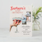 Aangepaste foto cocktail uitnodiging 40e verjaarda (Staand voorkant)