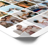 Aangepaste foto collage 100 foto's vierkant raster poster (Hoek)