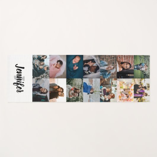 Aangepaste foto Collage Aangepaste naam en monogra Yogamat (Voorkant (horizontaal))