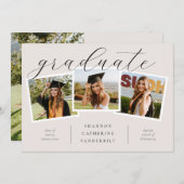 Aangepaste foto Collage Afstuderen Aankondiging Ka (Voorkant / Achterkant)