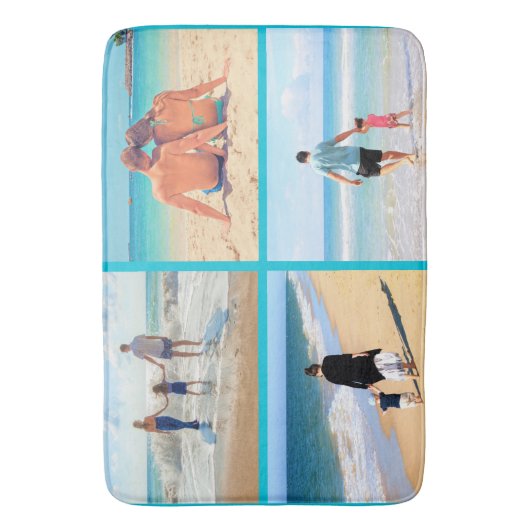 Aangepaste foto collage badmat gepersonaliseerd (Voorkant Verticaal)