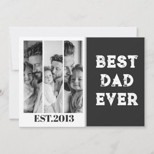 Aangepaste Foto Collage Beste Papa Ooit EST Jaar Kaart (Voorkant)