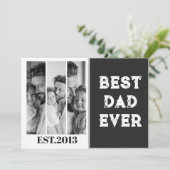 Aangepaste Foto Collage Beste Papa Ooit EST Jaar Kaart (Staand voorkant)