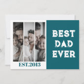 Aangepaste Foto Collage Beste Papa Ooit EST Jaar Kaart (Voorkant)