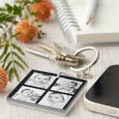 Aangepaste foto Collage Black 4 Afbeeldingen Sleutelhanger (Voorkant Rechts)
