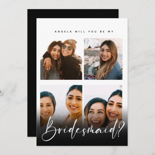 Aangepaste foto-collage bridale voorstelkaart (Voorkant / Achterkant)