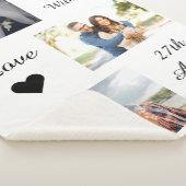 Aangepaste foto Collage bruiloft Datum liefde Whit Sherpa Deken (3/4)