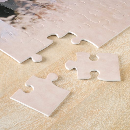 Aangepaste foto collage bruiloft legpuzzel (Zijkant)