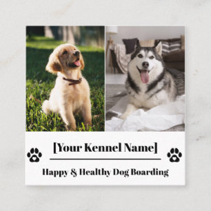 Aangepaste Foto Collage Dog Kennel Visitekaartje