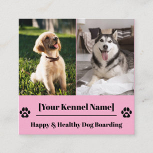Aangepaste Foto Collage Dog Kennel Visitekaartje