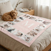 Aangepaste foto collage gepersonaliseerd roze fleece deken